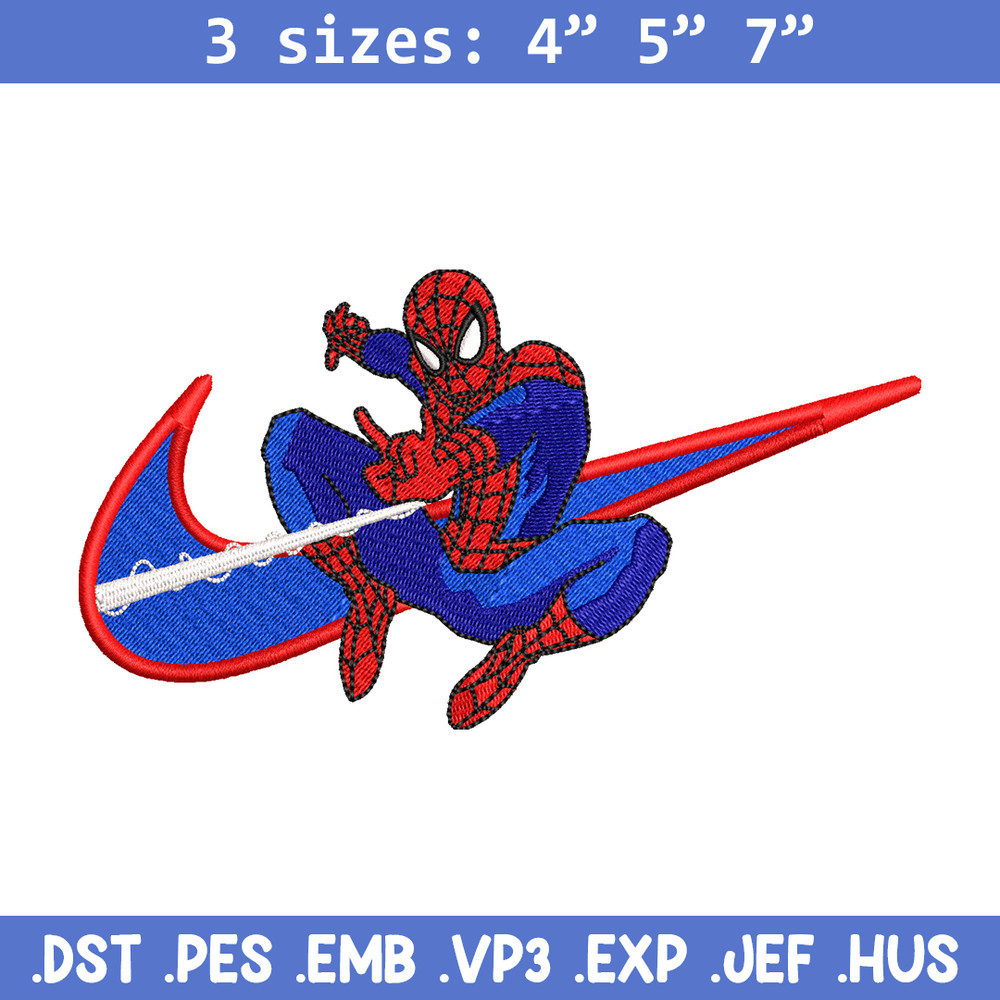 spaiderman Nike Logo embroidery design, spaiderman embroidery, Nike design, Logo shirt, digital download.jpg