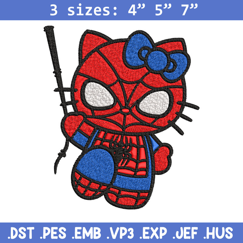 Spiderman Hellokitty Embroidery design, Hellokitty Embroidery, cartoon design, Embroidery File, Digital download..jpg