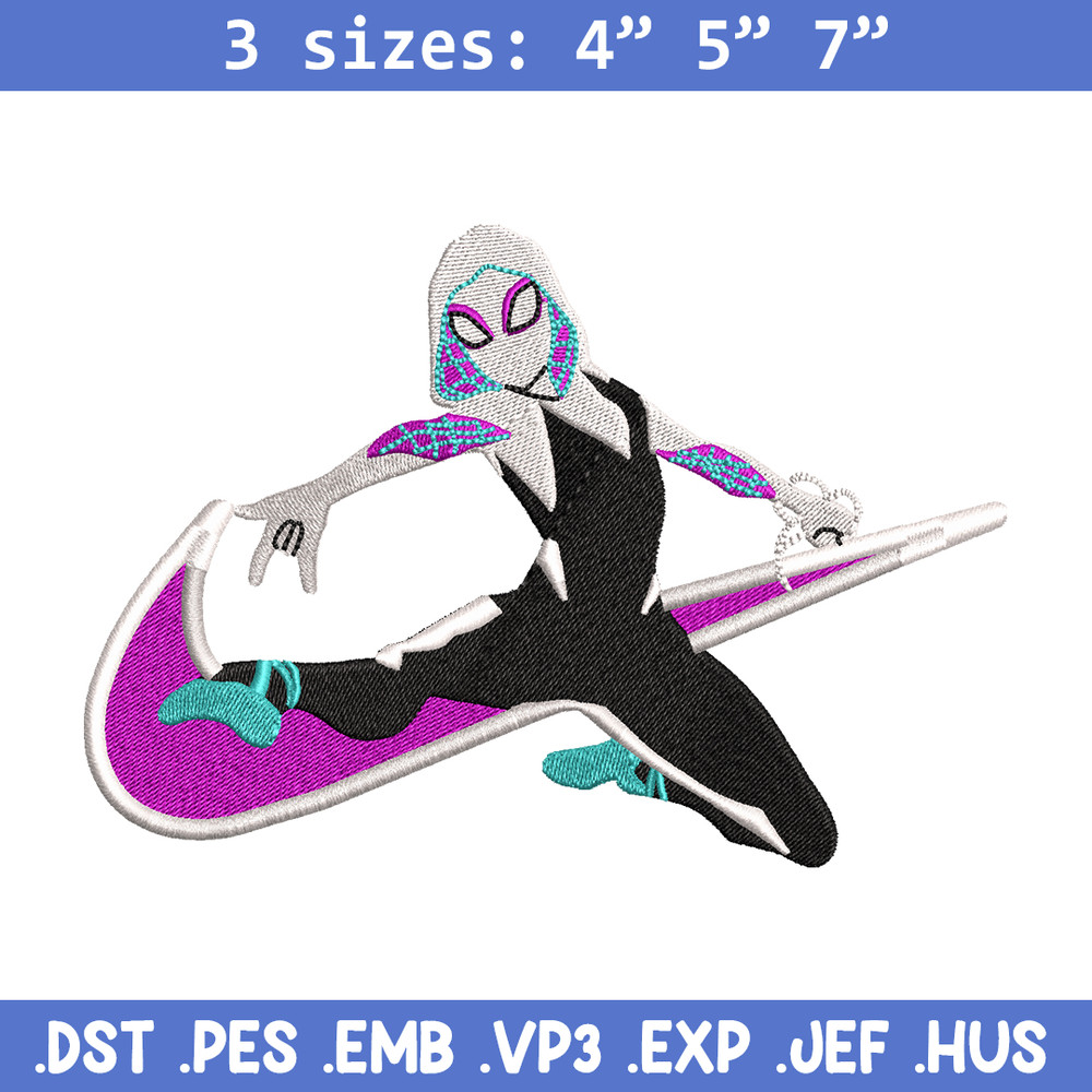 Superhero Nike embroidery design, Nike Spiderwen embroidery, Nike design, movie design, logo shirt, Digital download.jpg