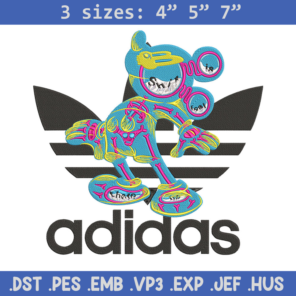 Adidas mickey Embroidery Design, Mickey Embroidery, Embroidery File, Adidas Embroidery, Anime shirt, Digital download.jpg