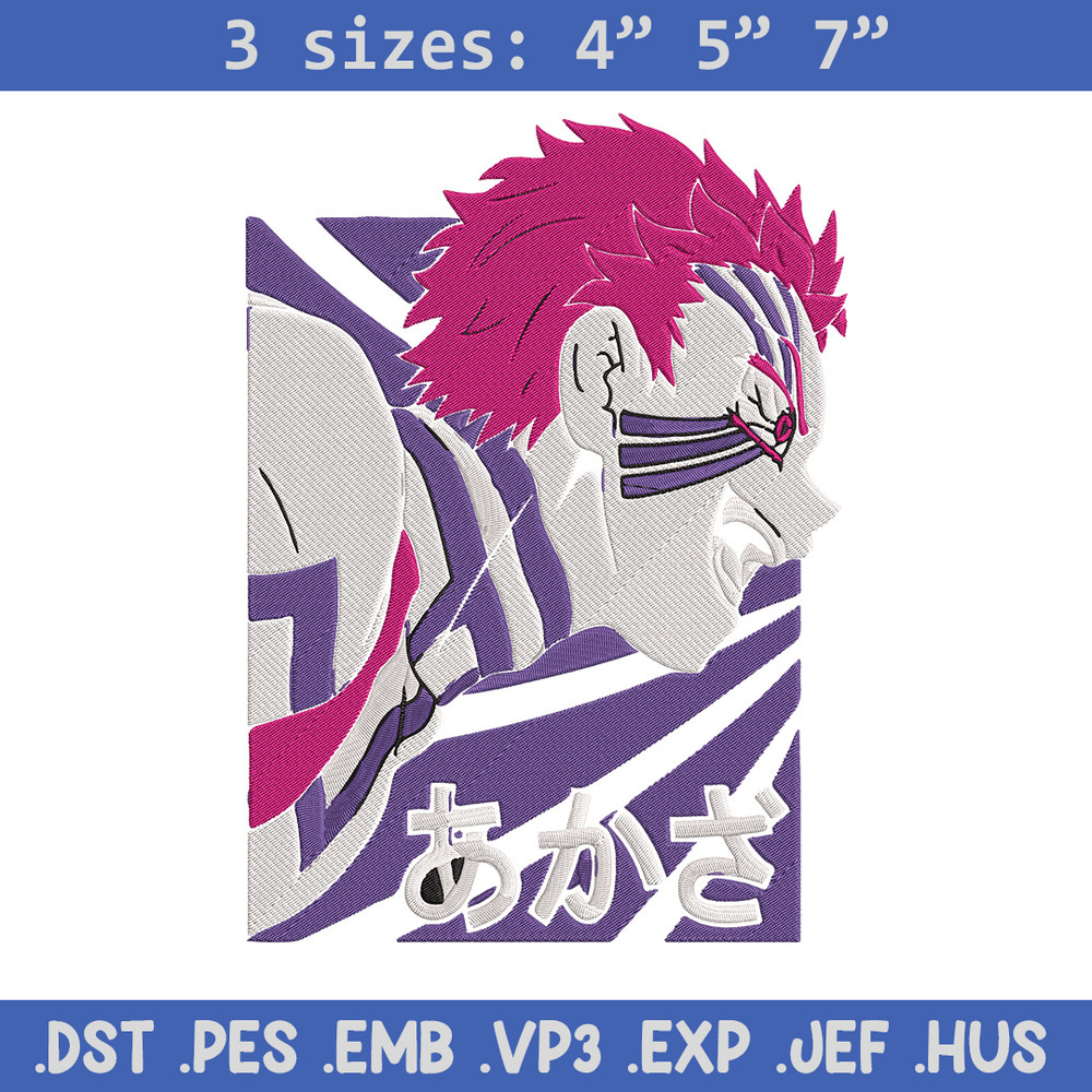 Akaza poster Embroidery Design, Demon slayer Embroidery, Embroidery File, Anime Embroidery, Digital download..jpg