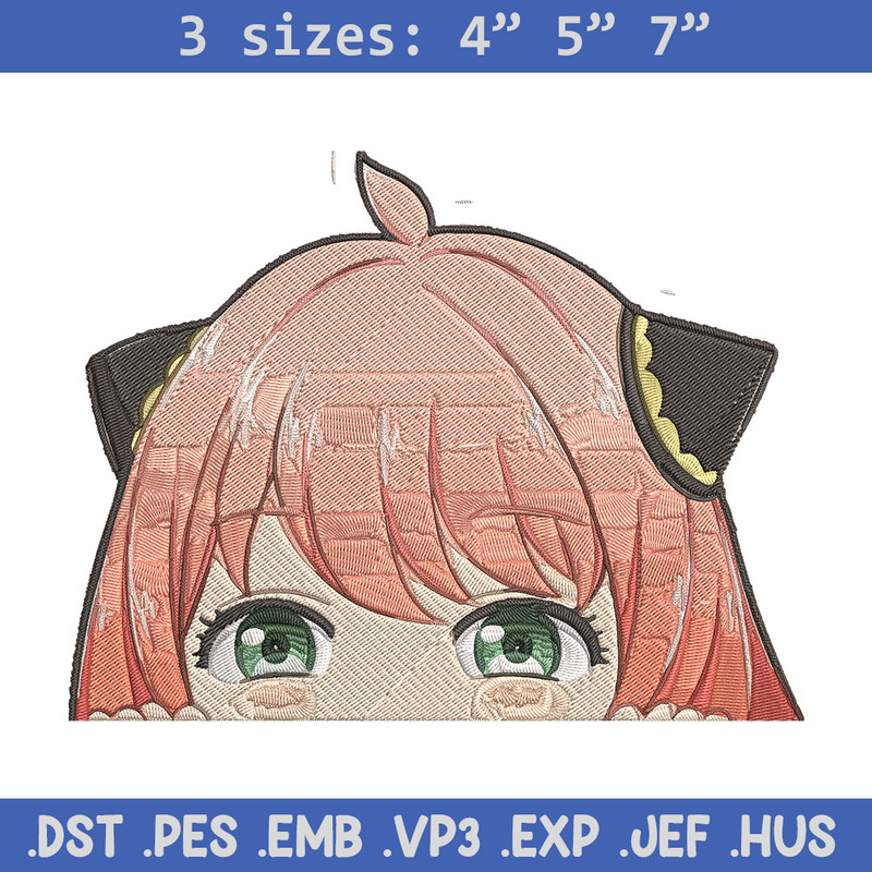 Anya Peek Embroidery Design, Spy x family Embroidery, Embroidery File, Anime Embroidery, Anime shirt, Digital download.jpg