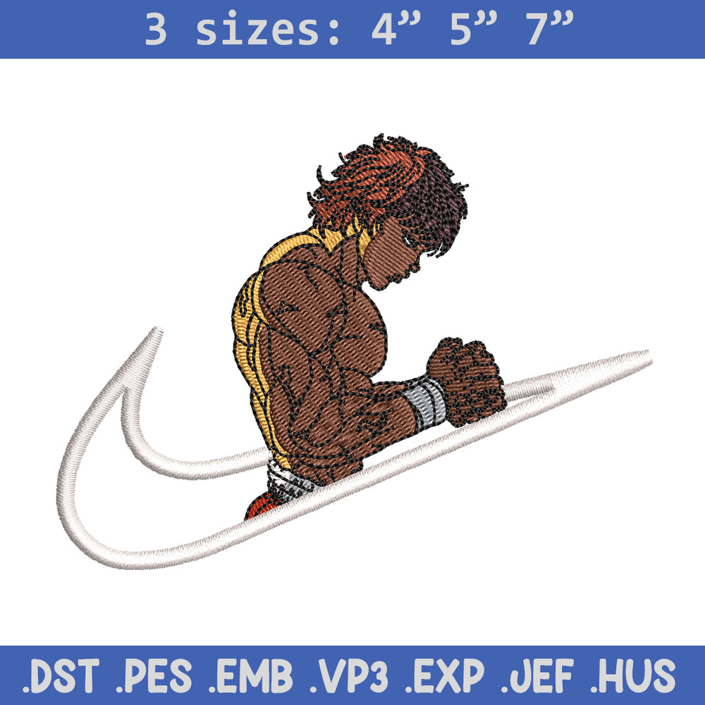 Baki Hanma embroidery design, Baki embroidery, Nike design, anime design, embroidery file, anime shirt, Digital download.jpg