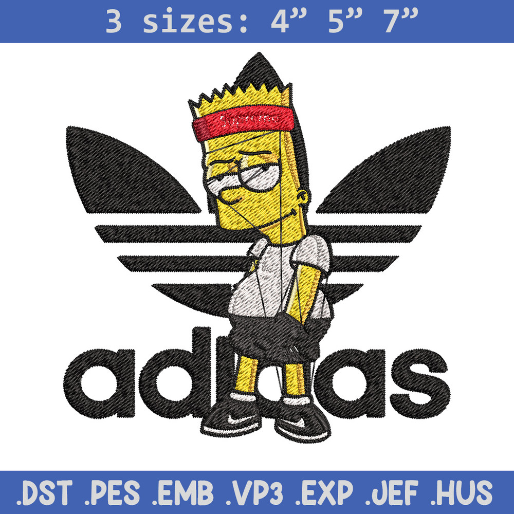 Bart adidas Embroidery Design, Adidas Embroidery, Embroidery File, Brand Embroidery, Logo shirt, Digital download.jpg