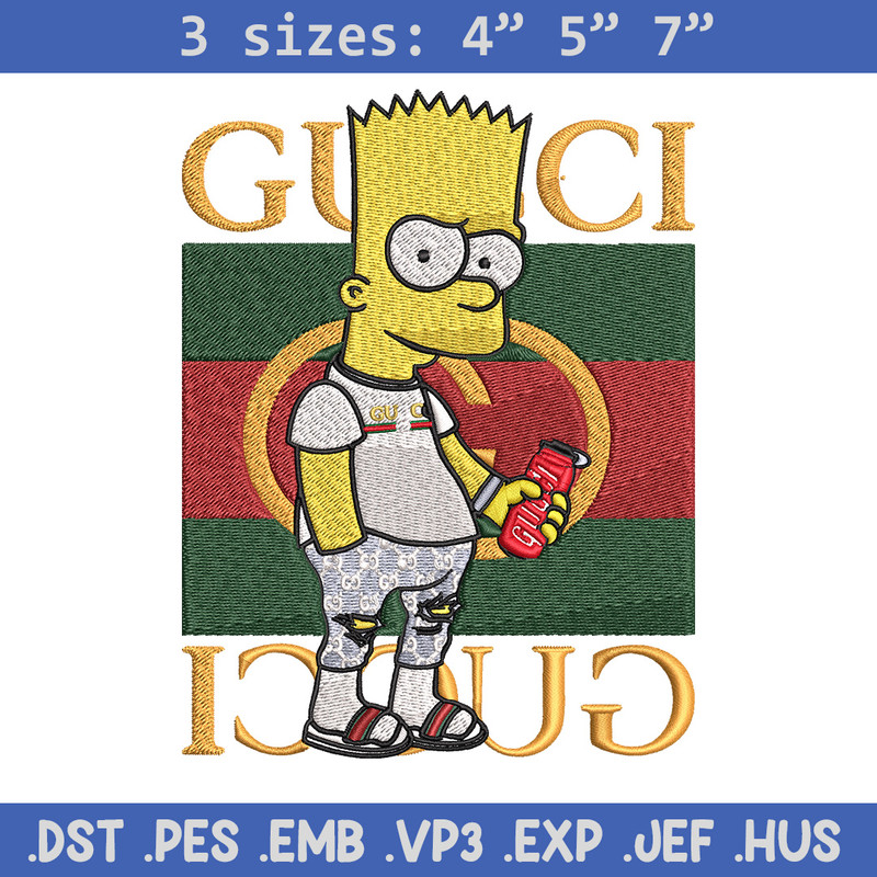 Bart gucci Embroidery Design, Gucci Embroidery, Embroidery File, Logo shirt, Sport Embroidery, Digital download.jpg