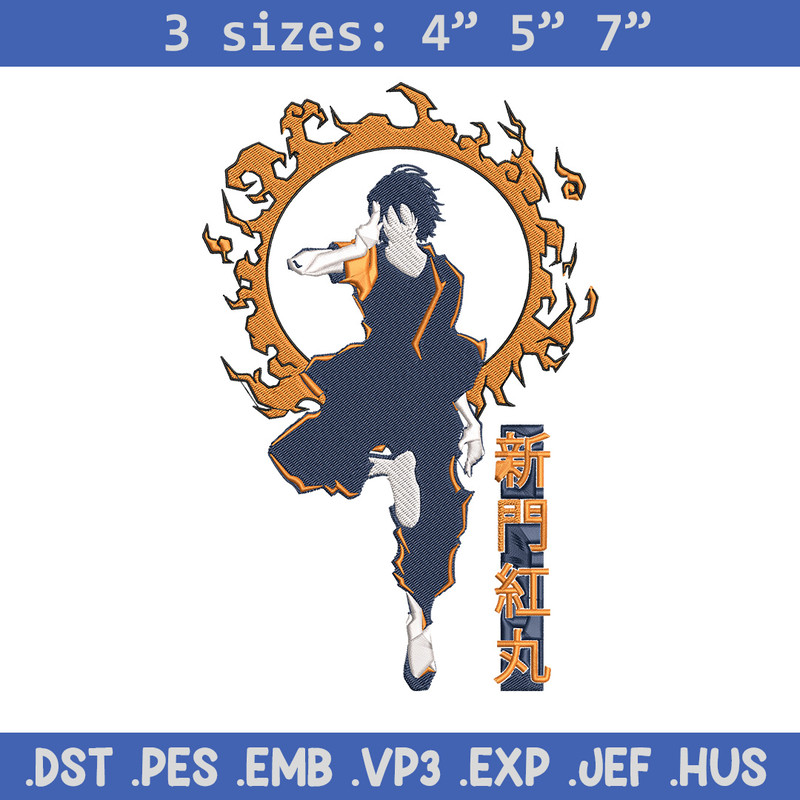 Benimaru Embroidery Design, Enen no Shouboutai Embroidery,Embroidery File,Anime Embroidery,Anime shirt,Digital download..jpg