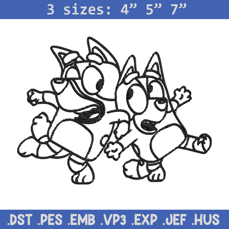 Bingo Bluey Coloring Pages Embroidery, Bluey Embroidery, Embroidery File, cartoon design, logo shirt, Digital download..jpg