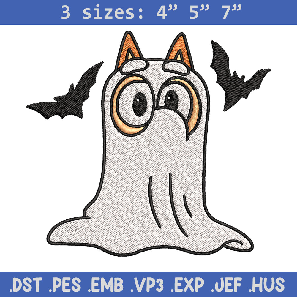 Bingo Ghost Halloween Embroidery design, Halloween Embroidery, cartoon design, Embroidery File, Digital download..jpg