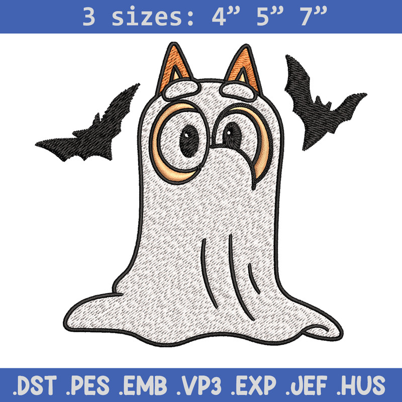 Bingo Ghost Halloween Embroidery design, Halloween Embroidery, cartoon design, Embroidery File, Digital download..jpg