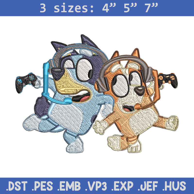 Bluey bingo headphones Embroidery, Bluey Embroidery, Embroidery File, cartoon shirt, cartoon design, Digital download..jpg