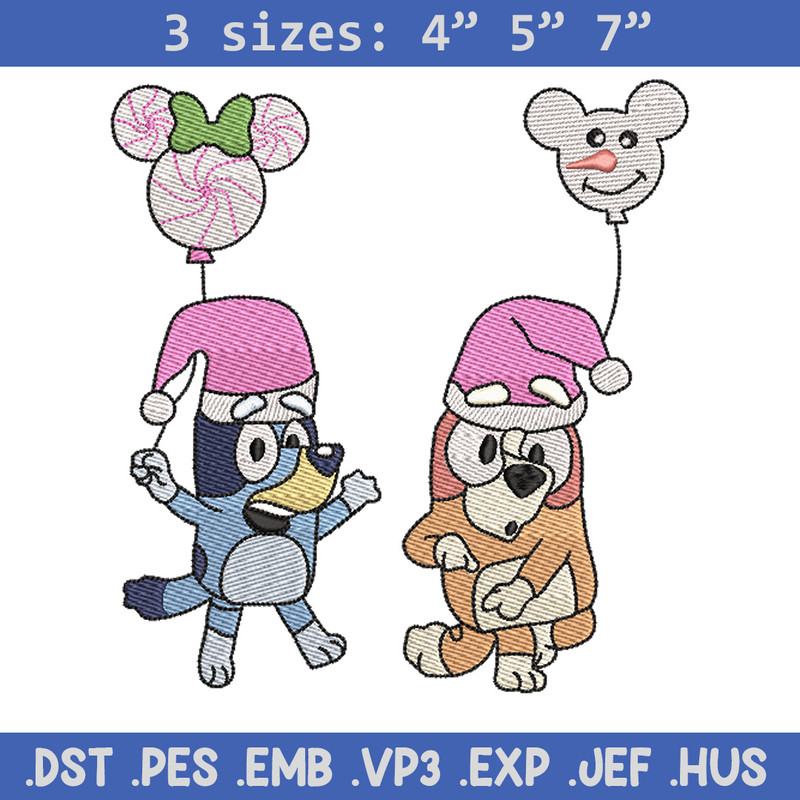 Bluey chrismas embroidery design, Bluey embroidery, Chrismas design, Embroidery file, Embroidery shirt, Digital download.jpg