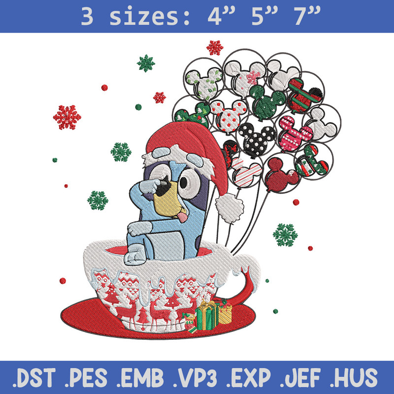Bluey chrismas Embroidery Design,Bluey Embroidery, Embroidery File, Chrismas Embroidery, Anime shirt, Digital download.jpg