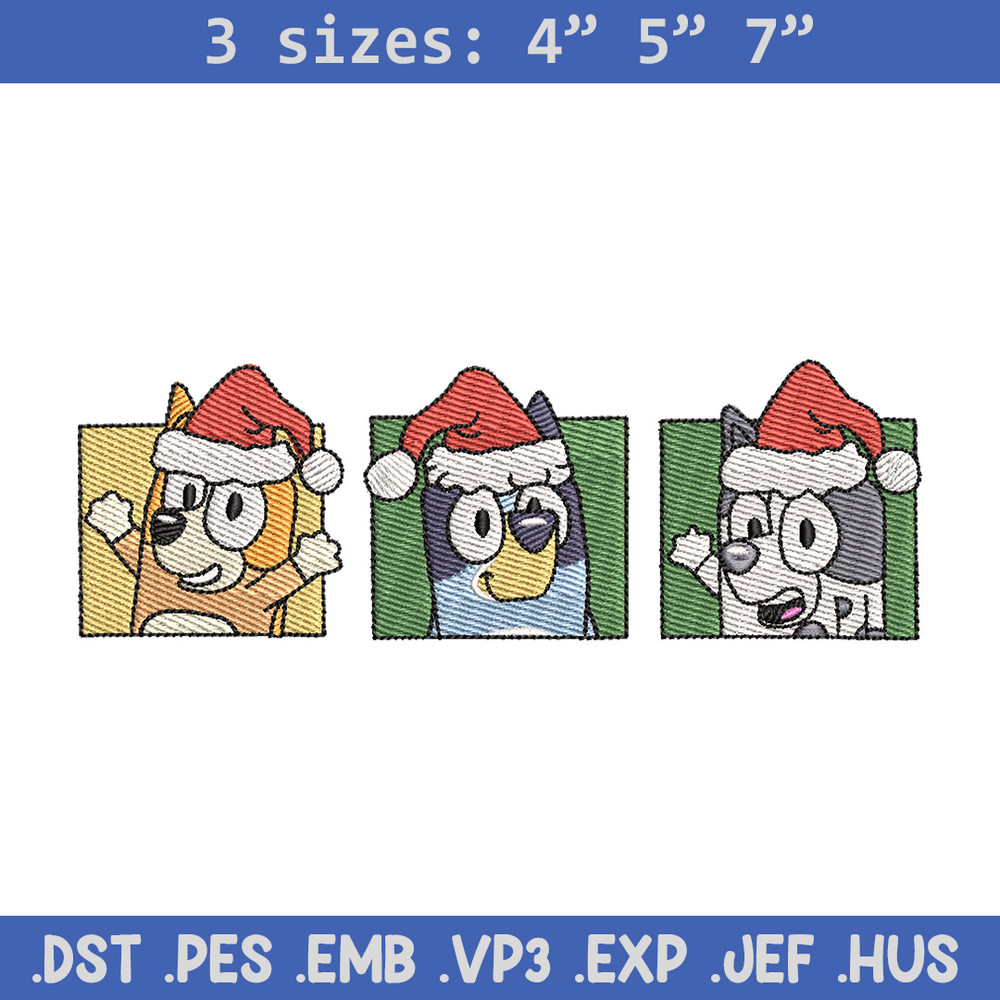 Bluey poster embroidery design, Bluey embroidery, Chrismas design, Embroidery file, Embroidery shirt,Digital download.jpg