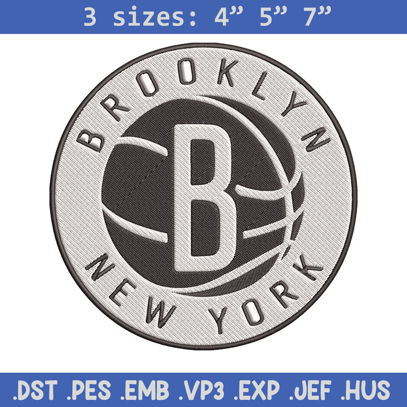 Brooklyn Nets Basketball embroidery design, NBA embroidery,Sport embroidery, Logo sport embroidery, Embroidery design.jpg