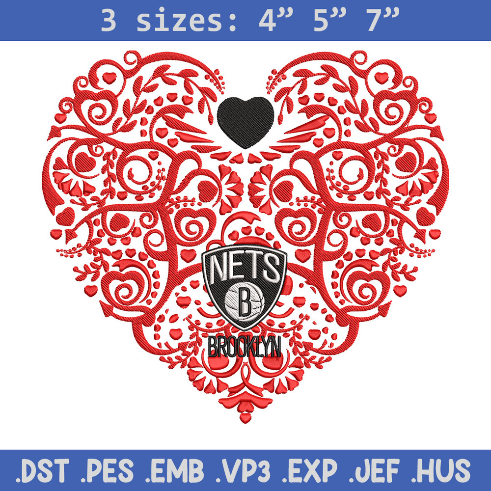 Brooklyn Nets heart embroidery design, NBA embroidery,Sport embroidery, Logo sport embroidery, Embroidery design.jpg