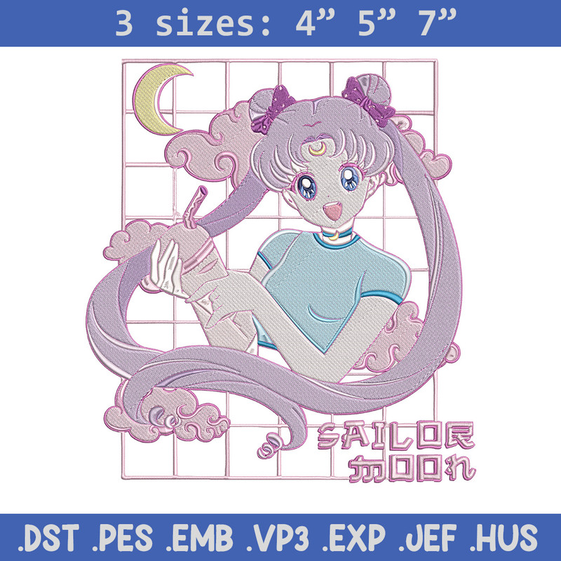 Chibi moon Embroidery Design, Sailor moon Embroidery, Embroidery File, Anime Embroidery, Anime shirt, Digital download.jpg