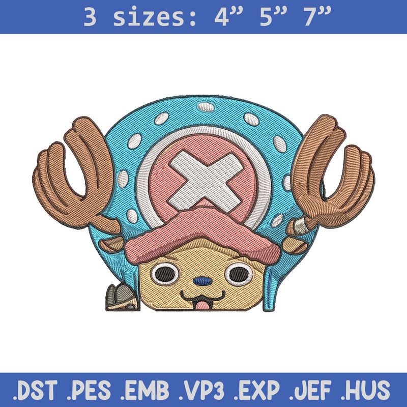 Chopper Peeker Embroidery Design, One piece Embroidery, Embroidery File, Anime Embroidery, Anime shirt, Digital download.jpg