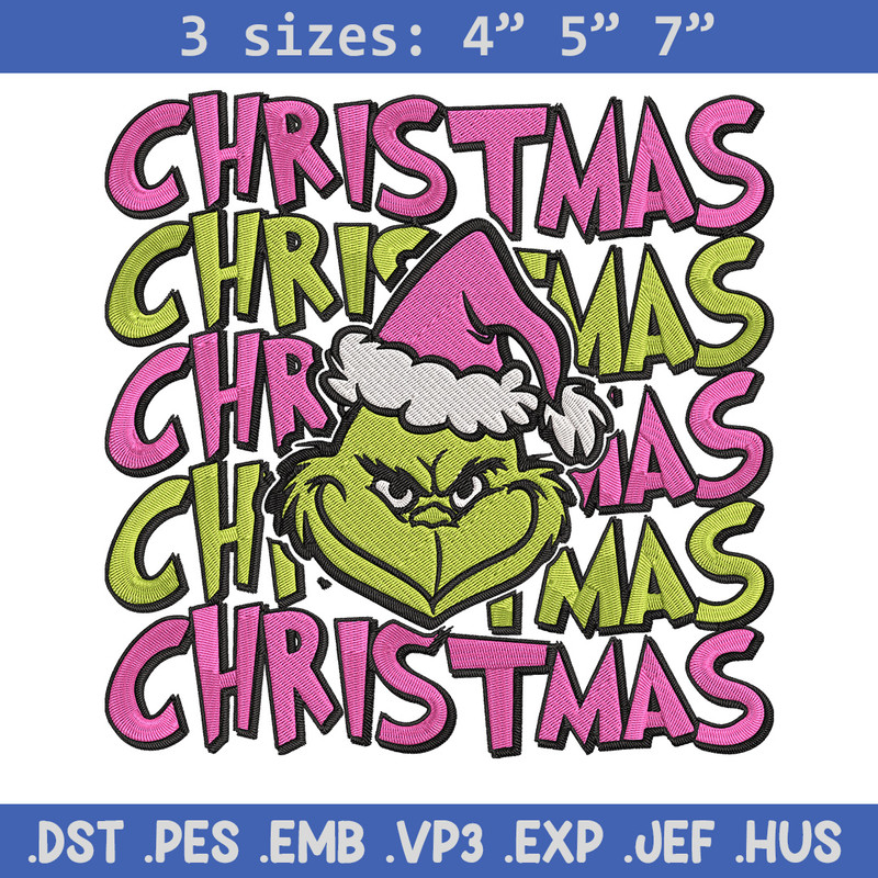 Chrismas Grinch Embroidery Design, Grinch Embroidery, Embroidery File, Chrismas Embroidery, Anime shirt,Digital download.jpg