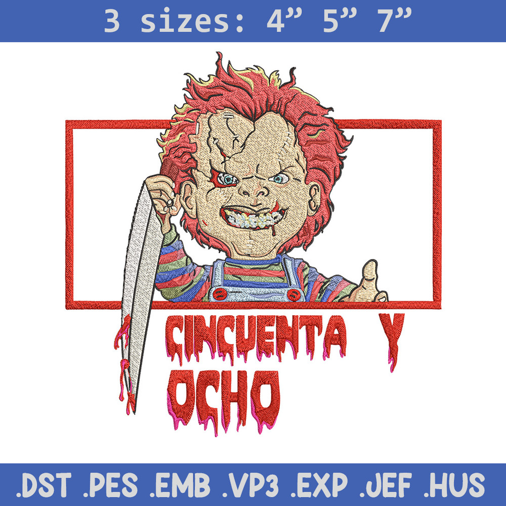 Chucky box Embroidery Design, Horror Embroidery, Embroidery File, Anime Embroidery, Anime shirt, Digital download.jpg