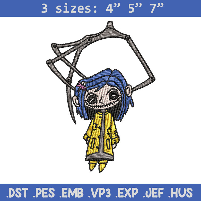 Coraline Horror Embroidery Design, Coraline Horror Embroidery, Embroidery File, Cartoon shirt, Digital download..jpg