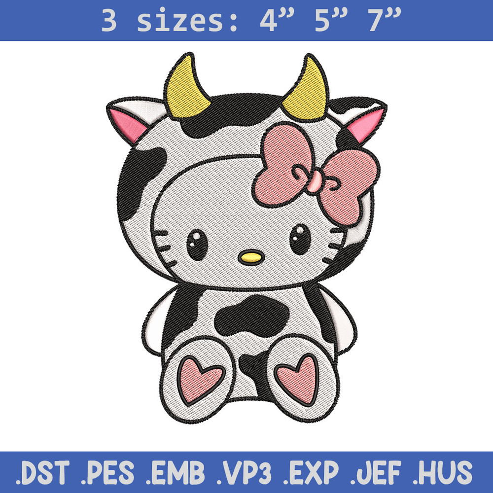 Cow Hello Kitty Embroidery Design, Hello Kitty Embroidery, Embroidery File, Cartoon shirt, Digital download..jpg