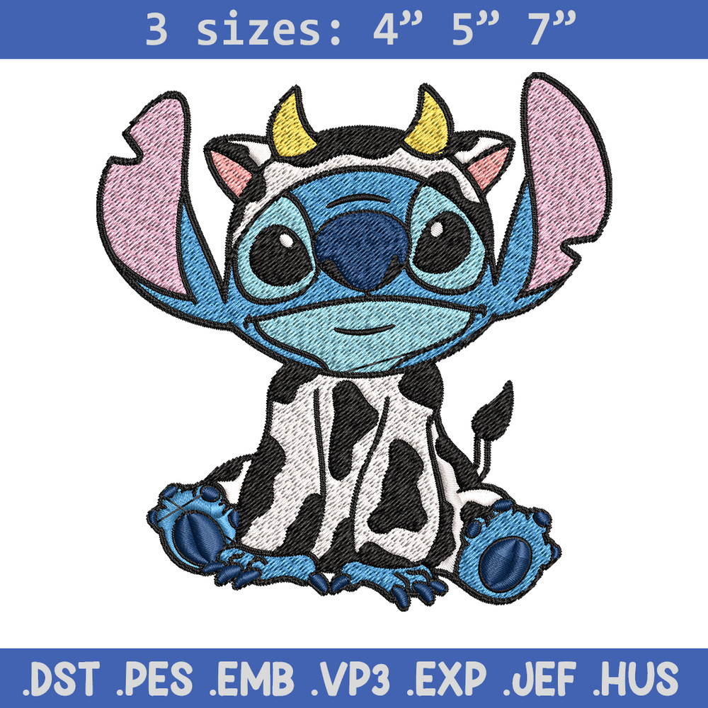 Cow Stitch Embroidery design, Cow Stitch Embroidery, cartoon design, Embroidery File, cartoon shirt, Digital download..jpg