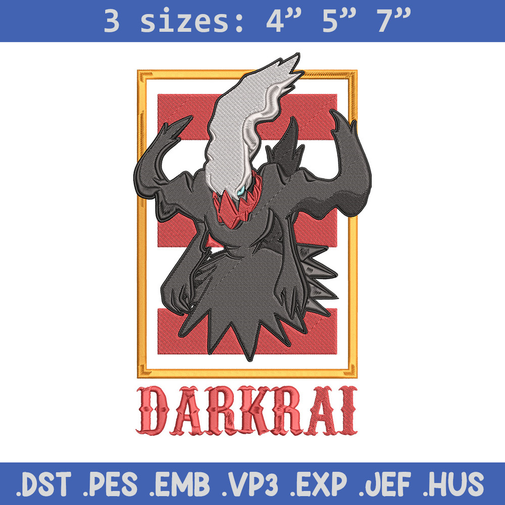 Darkrai poster Embroidery Design, Pokemon Embroidery, Embroidery File, Anime Embroidery, Anime shirt, Digital download.jpg