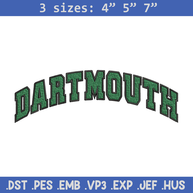 Dartmouth logo embroidery design, Baseball embroidery, Sport embroidery, logo sport embroidery, Embroidery design.jpg