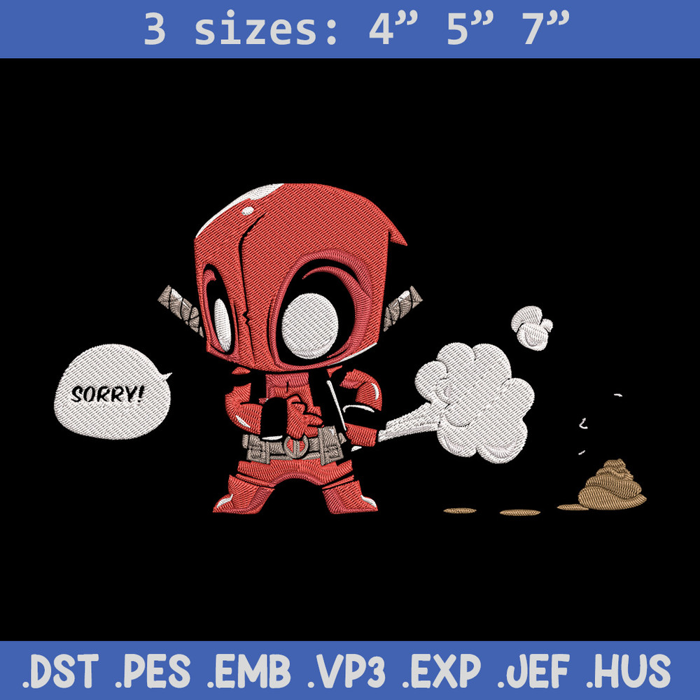 Deadpool chibi Embroidery Design, Deadpool Embroidery, Embroidery File, Anime Embroidery, Anime shirt, Digital download.jpg