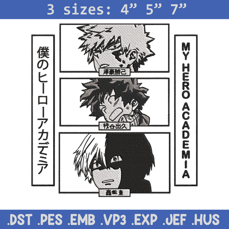 Deku friends Embroidery Design, Mha Embroidery, Embroidery File, Anime Embroidery, Anime shirt, Digital download..jpg