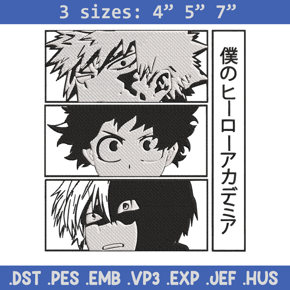 Deku friends Embroidery Design, Mha Embroidery, Embroidery File, Anime Embroidery, Anime shirt,Digital download..jpg