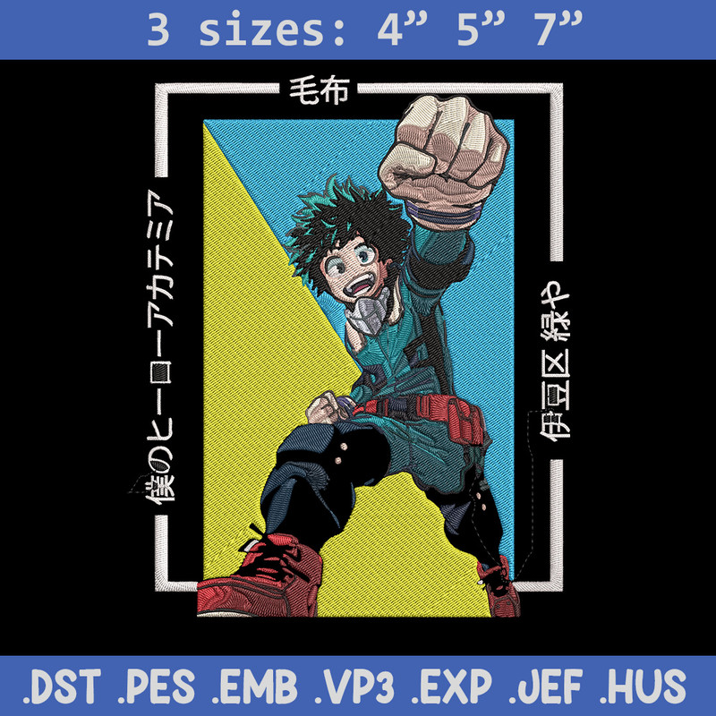 Deku poster Embroidery Design, Mha Embroidery, Embroidery File, Anime Embroidery, Anime shirt, Digital download..jpg