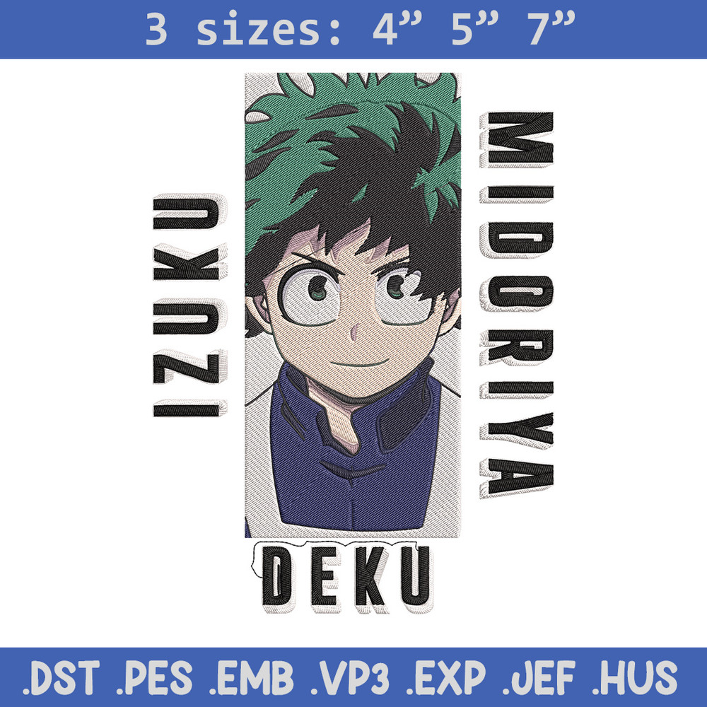 Deku poster Embroidery Design, Mha Embroidery, Embroidery File, Anime Embroidery, Anime shirt, Digital download.jpg