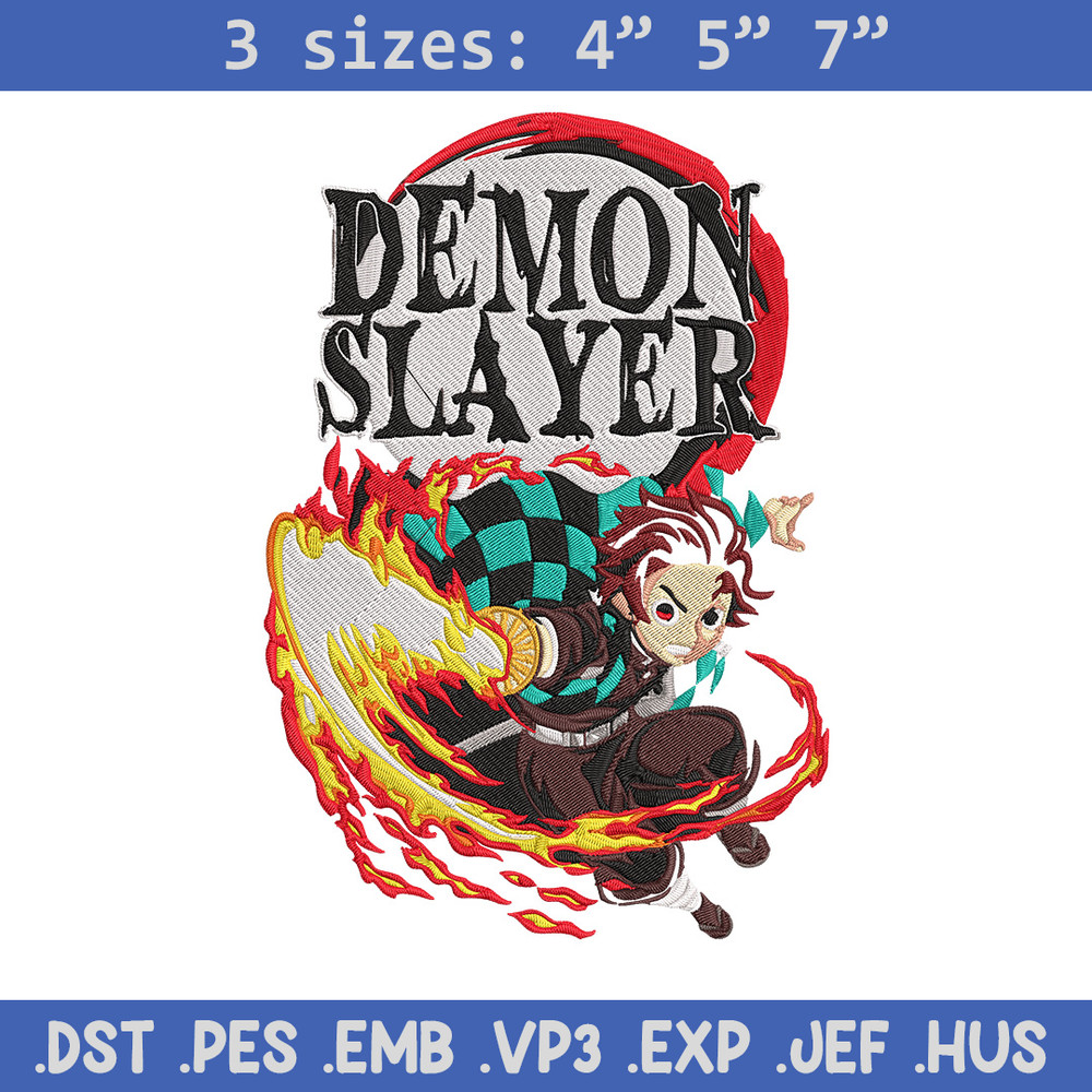 Demon slayer poster Embroidery Design, Demon slayer Embroidery, Embroidery File, Anime Embroidery, Digital download.jpg