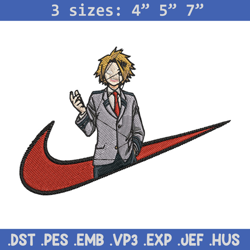 Denki x nike Embroidery Design, Mha Embroidery, Embroidery File, Nike Embroidery, Anime shirt, Digital download.jpg