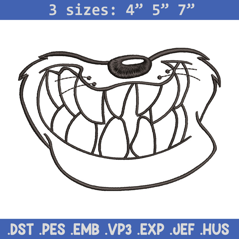 Dog black white embroidery design, cartoon embroidery, cartoon design, Embroidery file, cartoon shirt, Instant download.jpg