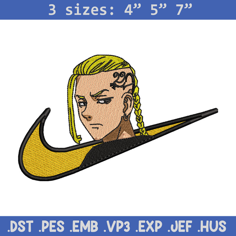 Draken nike embroidery design, Tokyo Revengers embroidery, nike design, anime design, anime shirt, Digital download.jpg