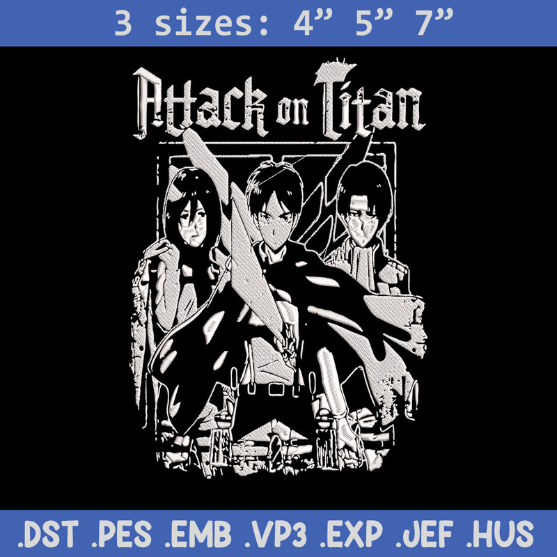 Eren friends Embroidery Design, Aot Embroidery, Embroidery File, Anime Embroidery, Anime shirt, Digital download..jpg