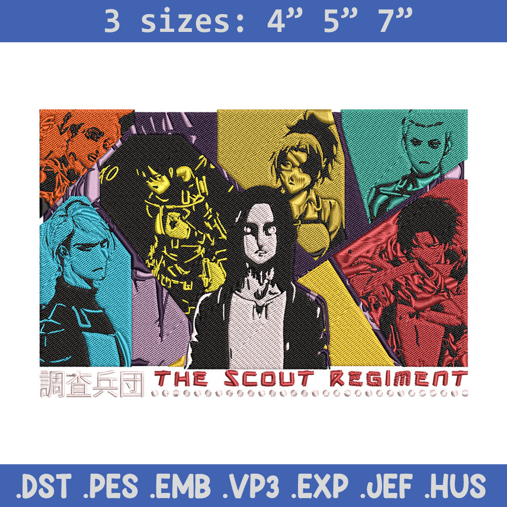 Eren friends Embroidery Design, Aot Embroidery, Embroidery File, Anime Embroidery, Anime shirt, Digital download.jpg