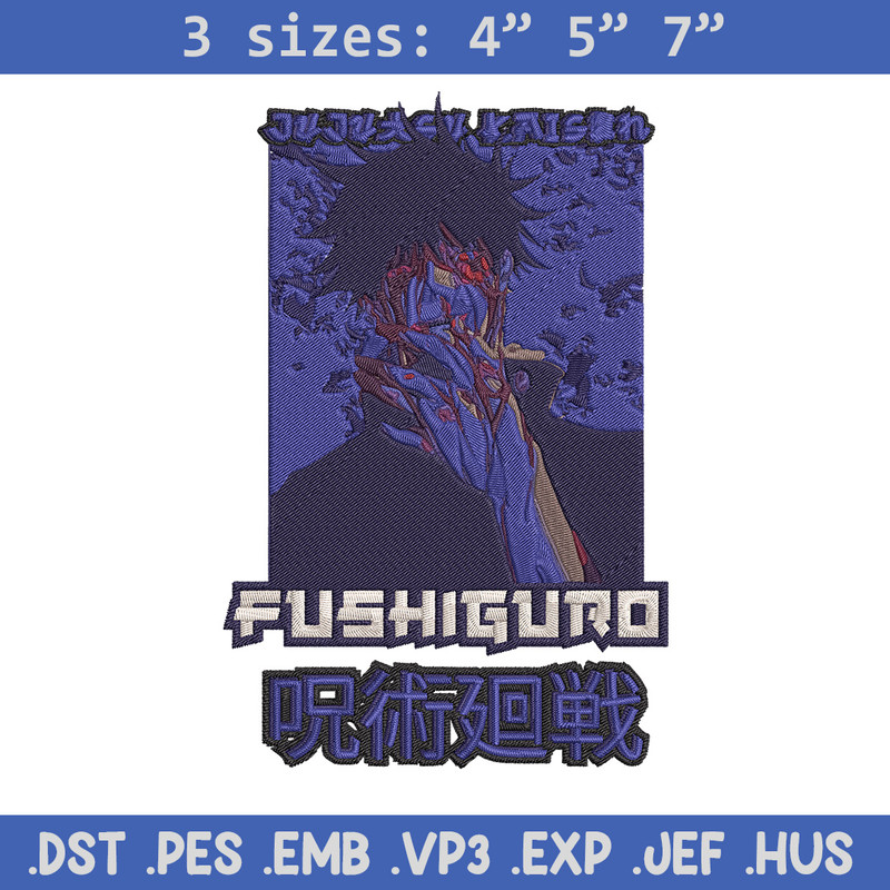 Fushiguro Embroidery Design,Jujutsu Embroidery, Embroidery File, Anime Embroidery, Anime shirt, Digital download.jpg