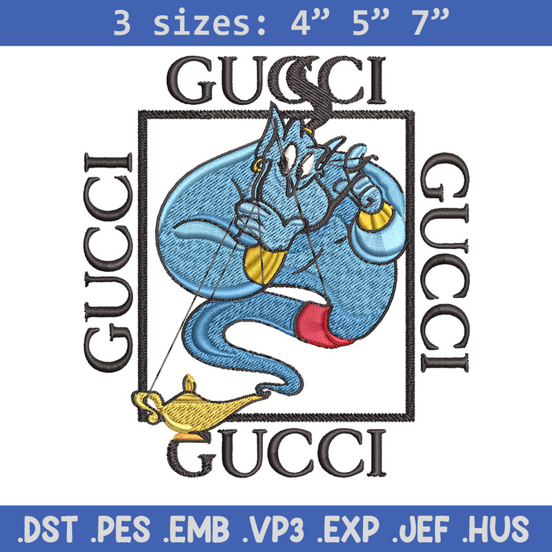 Genie gucci Embroidery design, Genie gucci Embroidery, cartoon design, Embroidery File, gucci logo, Instant download..jpg
