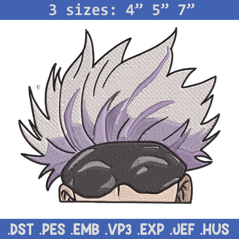 Gojo Peeker Embroidery Design, Jujutsu Embroidery, Embroidery File, Anime Embroidery, Anime shirt, Digital download..jpg