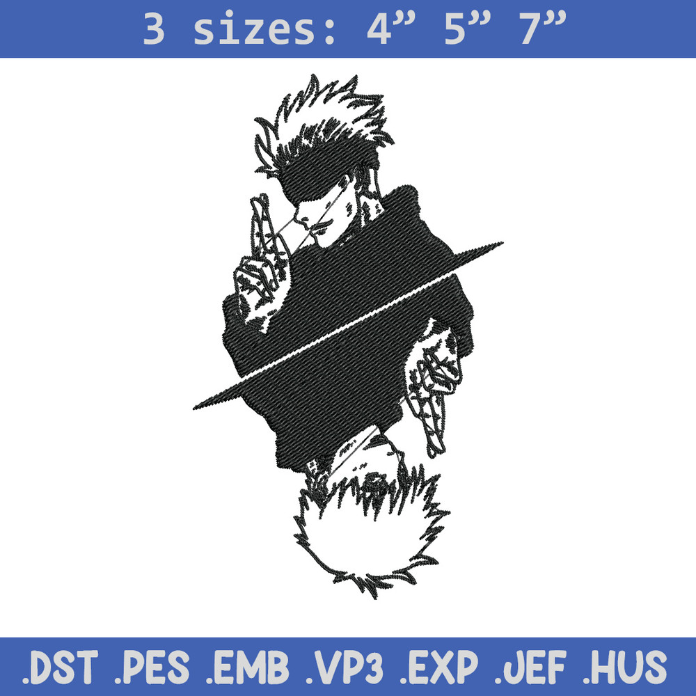 Gojo poster Embroidery Design, Jujutsu Embroidery, Embroidery File, Anime Embroidery, Anime shirt,Digital download.jpg