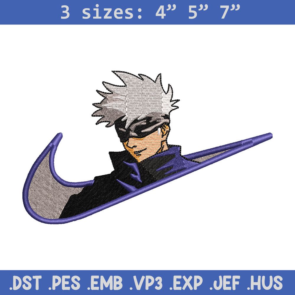 Gojo Satoru Nike embroidery design, Jujutsu Kaisen embroidery, nike design, anime design, anime shirt, Digital download.jpg