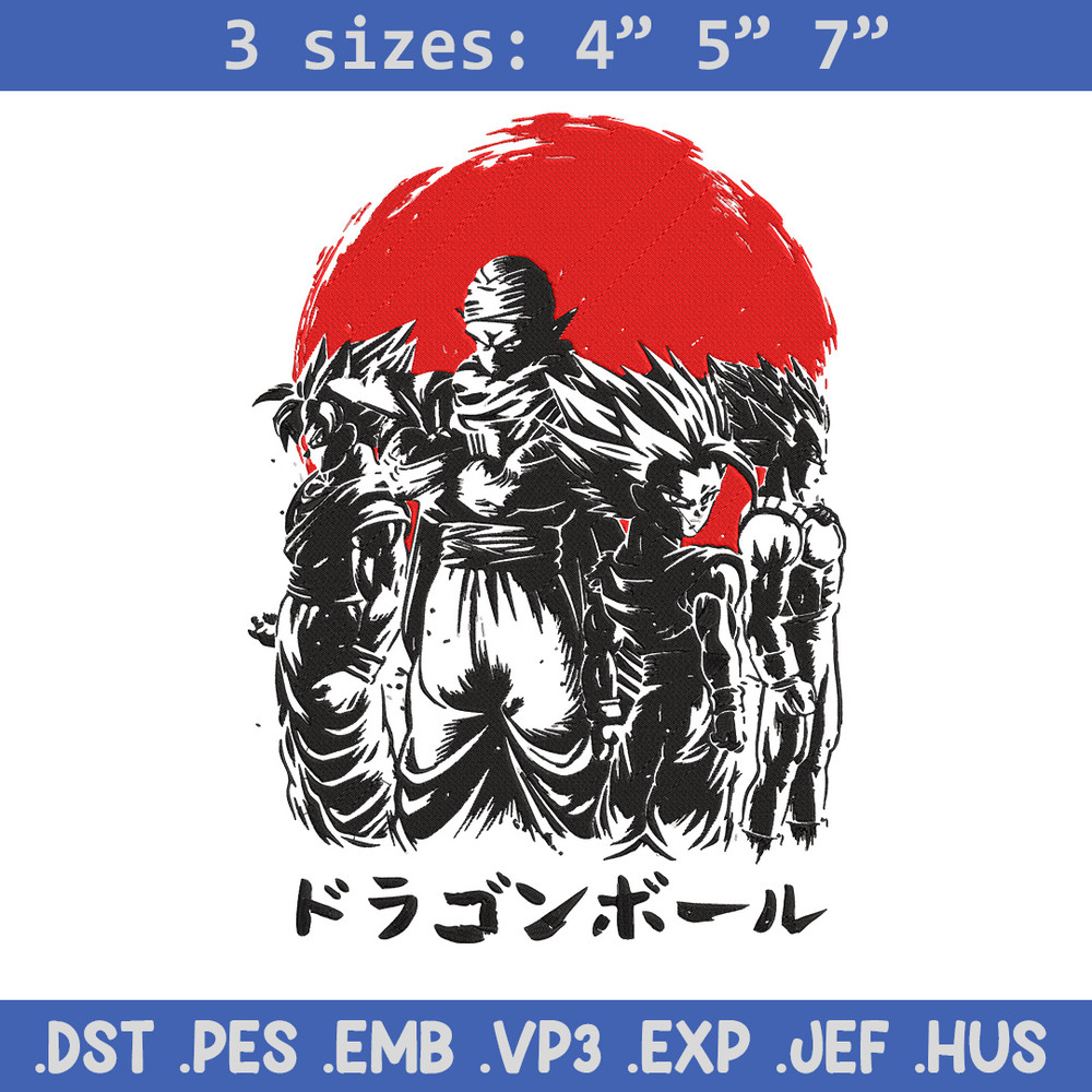 Goku friends Embroidery Design, Dragonball Embroidery, Embroidery File, Anime Embroidery, Anime shirt, Digital download.jpg
