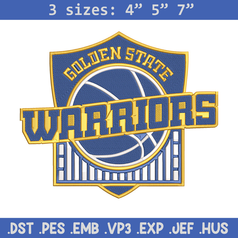 Golden State Warriors logo embroidery design, NBA embroidery,Sport embroidery, Embroidery design,Logo sport embroidery.jpg