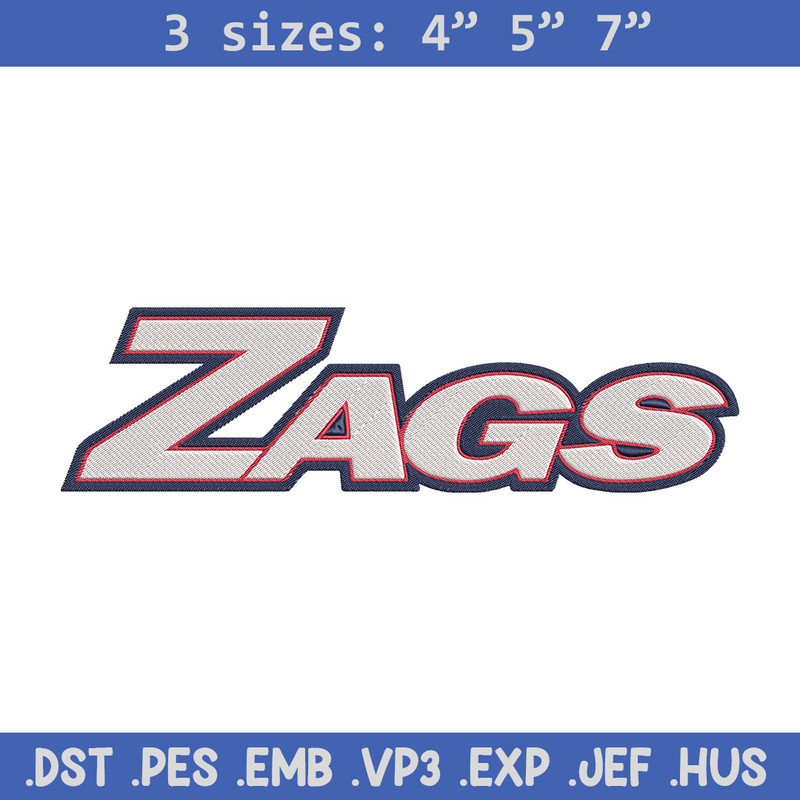Gonzaga University logo embroidery design, NCAA embroidery,Sport embroidery, Embroidery design, Logo sport embroidery.jpg