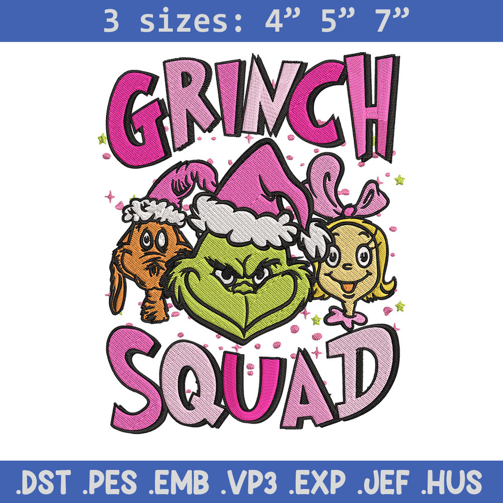 Grinch squad Embroidery Design, Grinch Embroidery, Embroidery File, Chrismas Embroidery, Anime shirt, Digital download.jpg