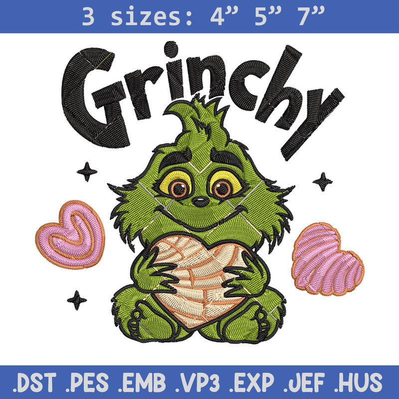 Grinchy cute Embroidery Design, Grinch Embroidery, Embroidery File, Chrismas Embroidery, Anime shirt,Digital download.jpg