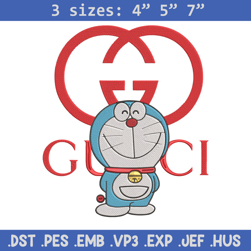 Gucci doraemon Embroidery Design, Doraemon Embroidery, Embroidery File, Gucci Embroidery, Anime shirt, Digital download.jpg